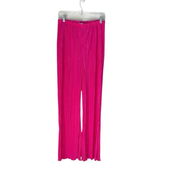 NWOT Good American Always Fits High Waist Plissé Fuchsia Pink Pants Sz 3 /4 - Picture 8 of 9